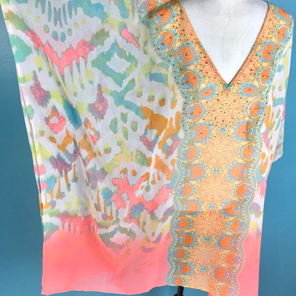 Multicolour sheer swimsuit coverup - Picture 3 of 8